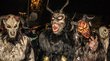 Der schaurig-schöne Krampusbrauch Menschen in teuflischen Krampus-Kostümen bei einer Nachtveranstaltung