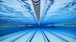Alpin Erlebnisbad Acquafun in Innichen Unterwasseraufnahme eines leeren Schwimmbeckens mit Bahnenmarkierungen