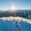 Hotel in Alto Adige 😎☀️ Per vacanze indimenticabili Tramonto su area sciistica innevata nelle Alpi